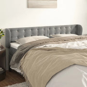 Testiera ad Orecchio-Testata con Orecchie Grigio Chiaro 163x23x78/88 cm in Velluto 281506