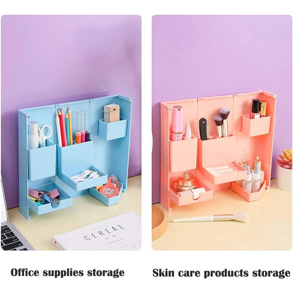 Trade Shop - Organizer In Plastica Per Trucchi Da Scrivania 24.5 X 28 Cm Pochetta Per Trucchi -