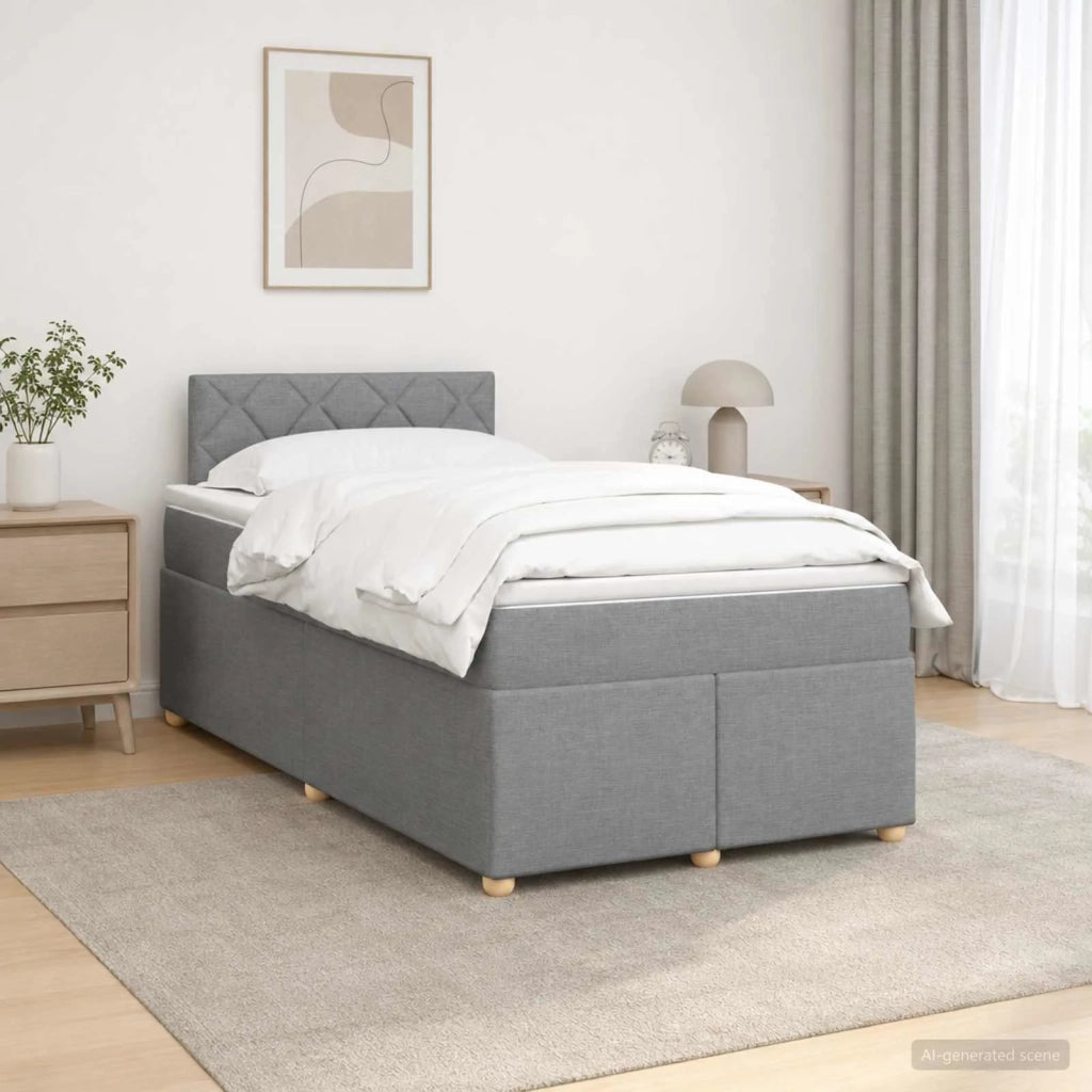 Letto box spring con materasso Grigio Chiaro 120 x 200 cm 3452401