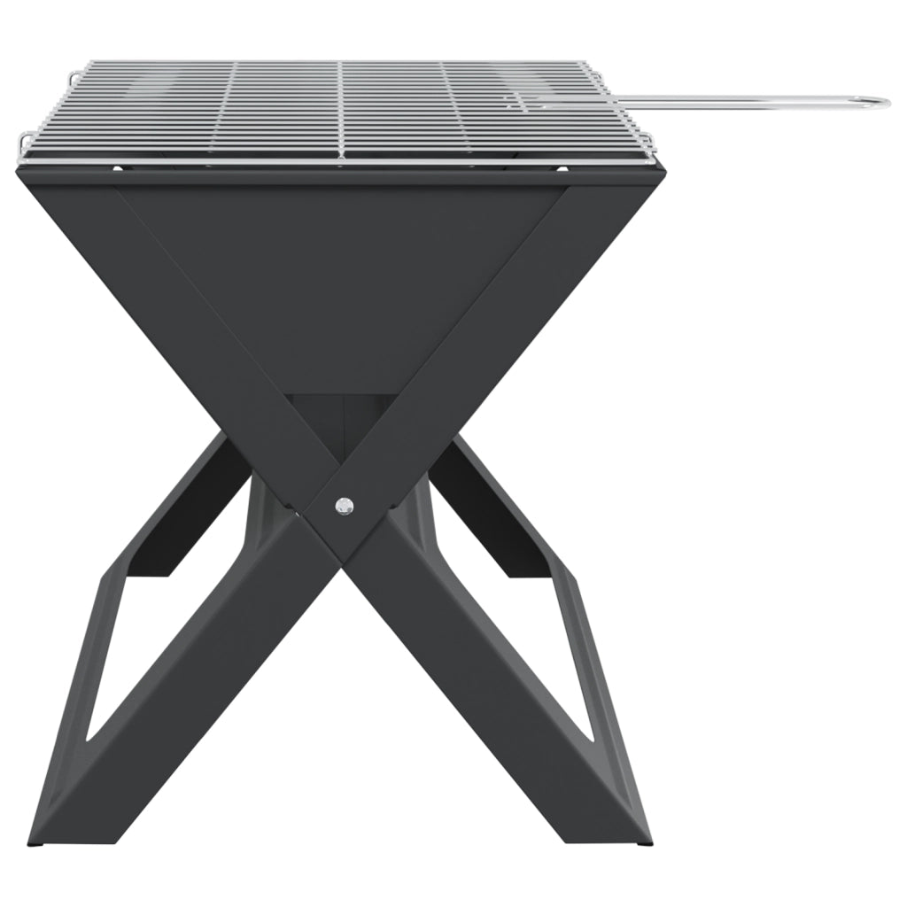 Griglia BBQ a Carbone - Pieghevole, Nera, 46x30x31 cm, Realizzata in Acciaio