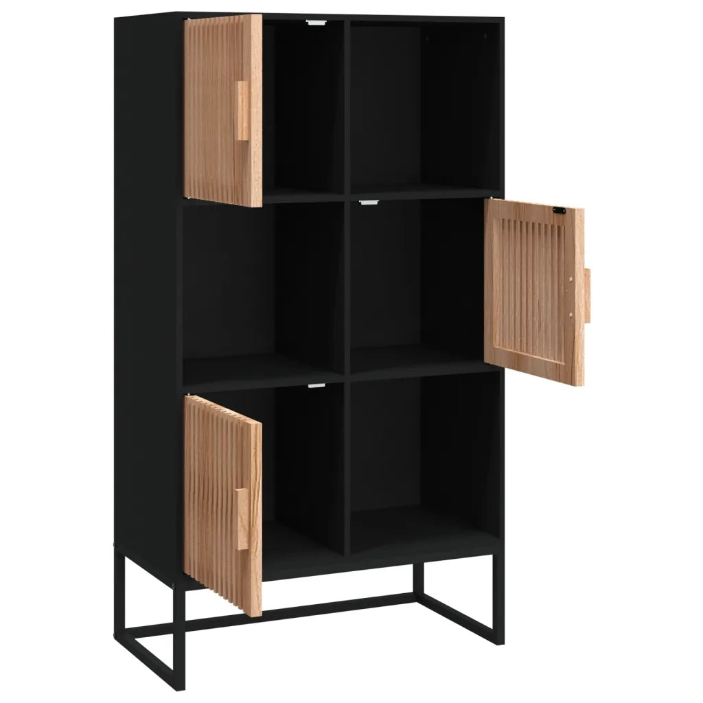 Credenza Nera 70x35x125 cm in Legno Multistrato 352137
