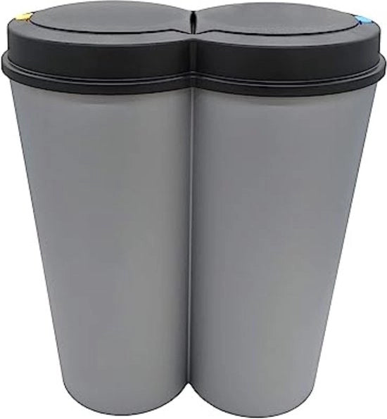 Contenitore di Rifiuti 50 litri - 52 x 26 x 53 cm - Grigio