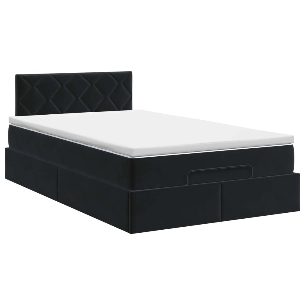 Letto ottomano con materasso Nero 120 x 190 cm Velluto 3456617