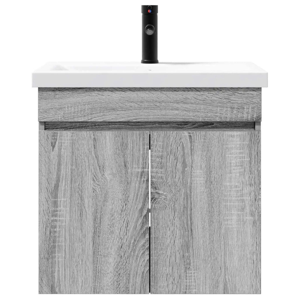 Mobile bagno con rubinetto Sonoma grigio 61 x 40 x 74,5 cm
