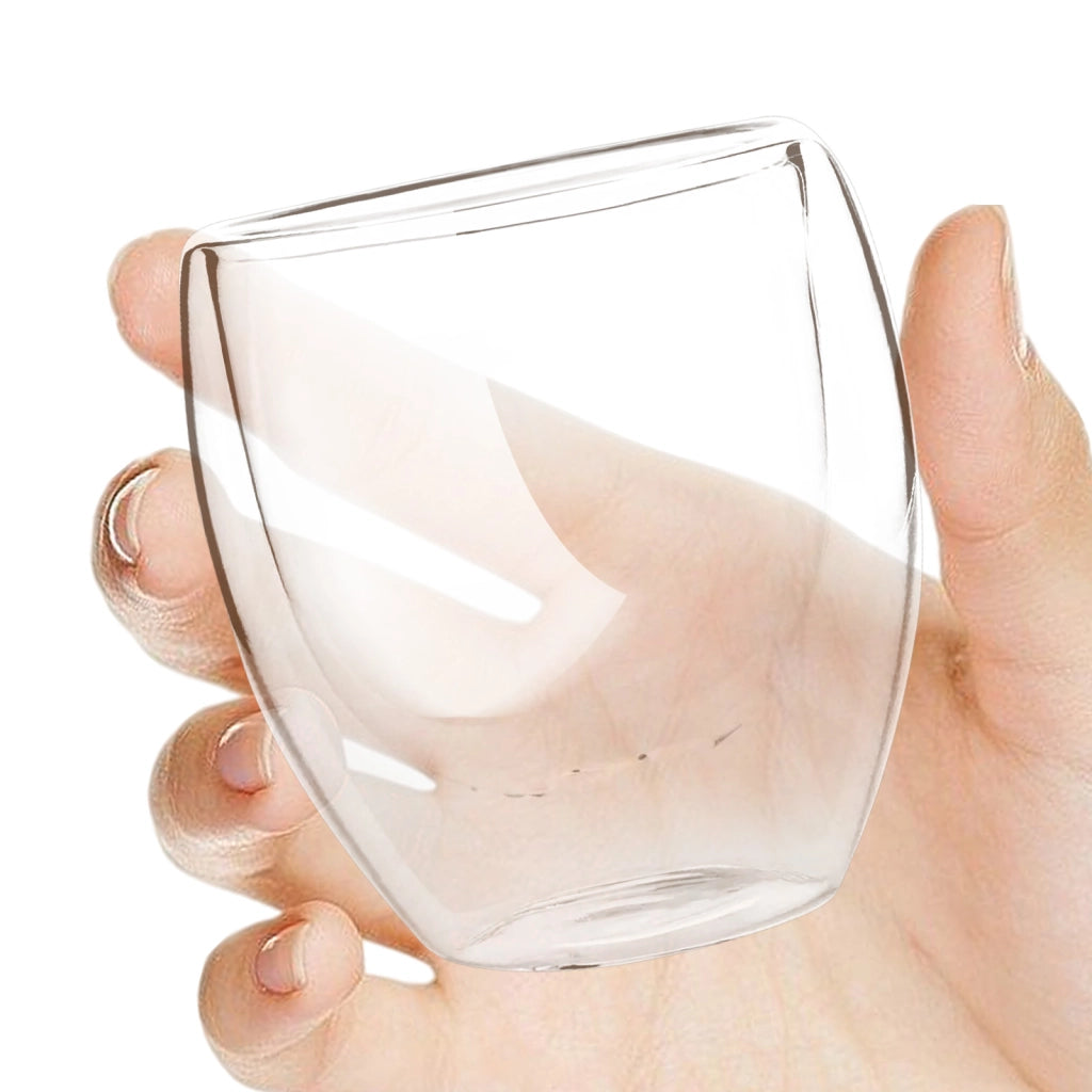 Set di 2 bicchierini da caffé 250 ml doppia parete effetto fluttuante Trasparente Cheffinger
