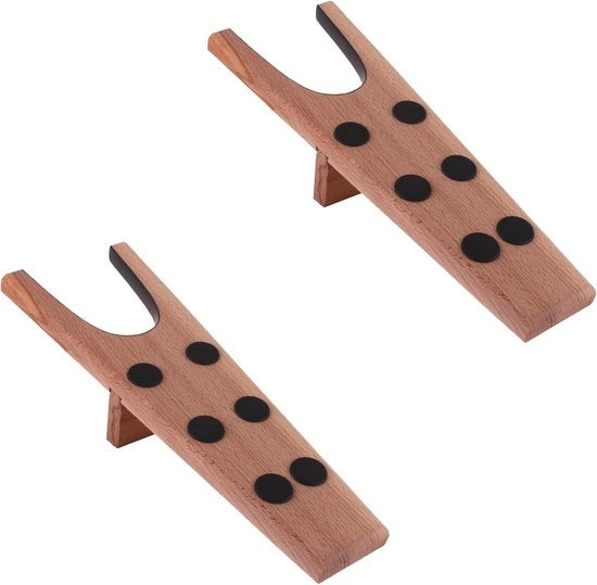 Cavalletto per la rimozione delle scarpe - 1 o 2 pezzi - realizzato in quercia europea autentica - 6 punte antiscivolo
