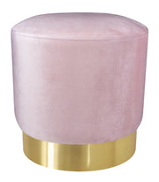 Pouf in velluto rosa, poggiapiedi - Zivago - PO19ZIBM