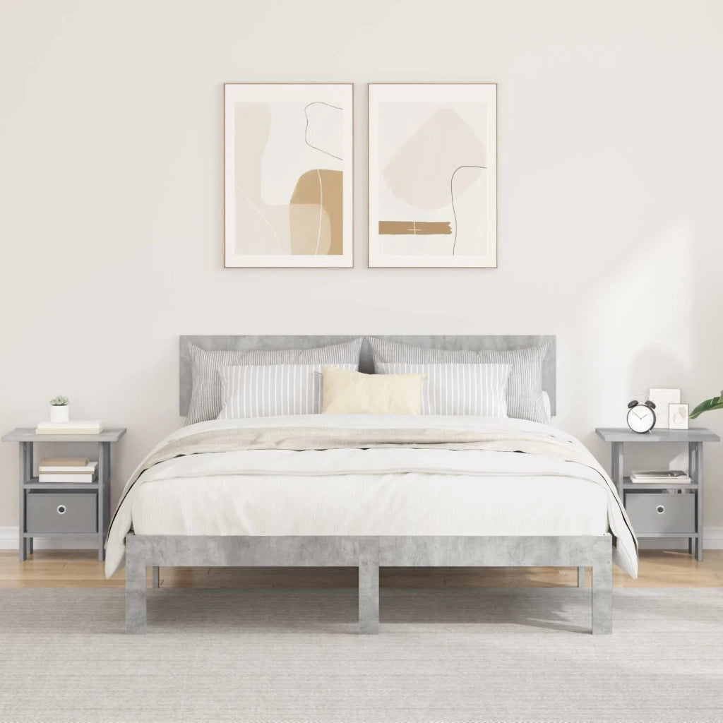 Comodino 2 pcs Grigio cemento 41 x 40 x 45 cm Legno multistrato 8000427