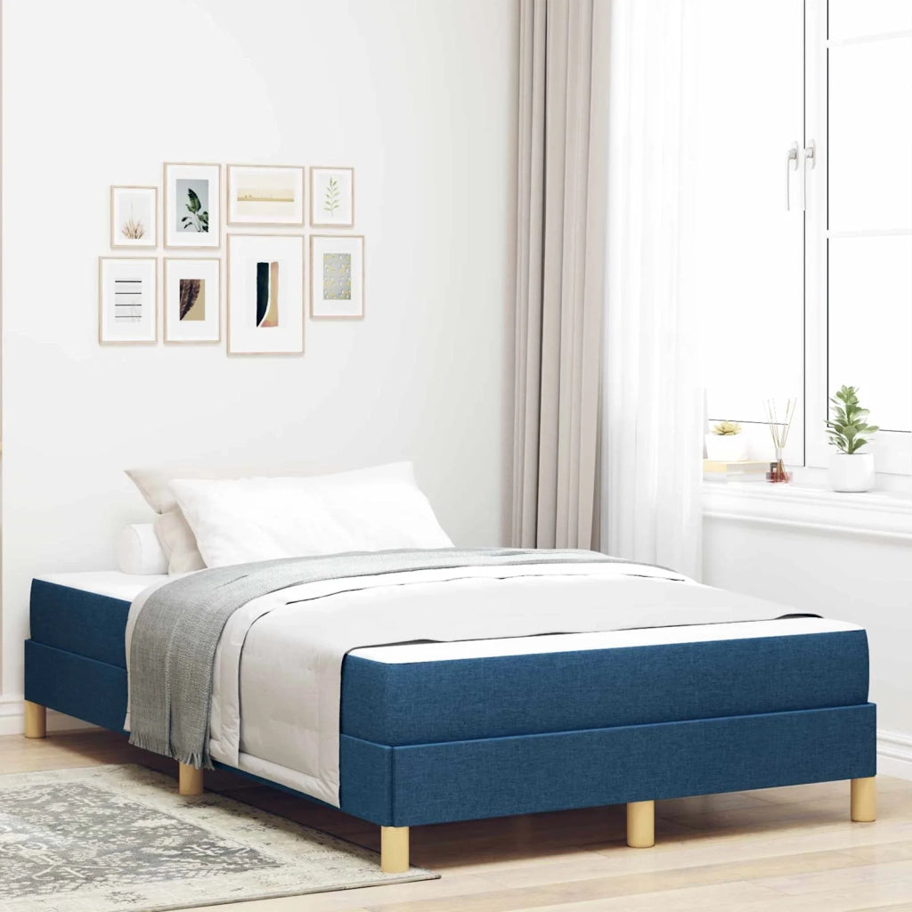 Letto a molle con materasso Blu 120 x 200 cm Tessuto