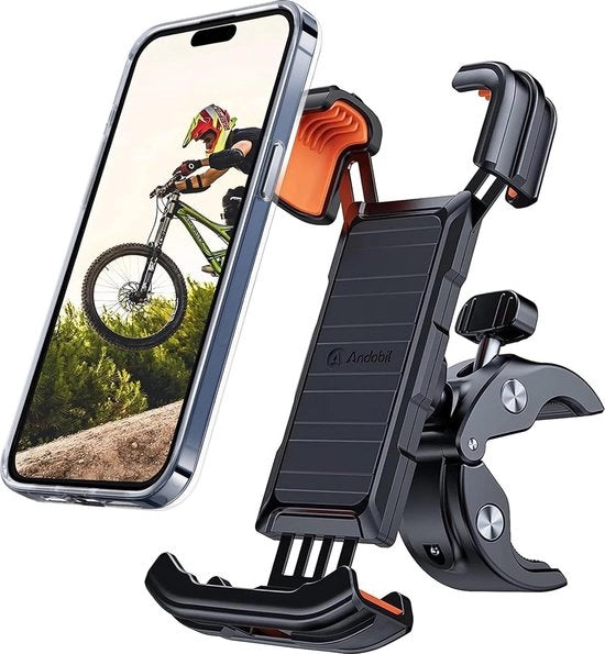Supporto per telefono per il manubrio (protezione eccezionale 2024), design brevettato, rapida serratura 1s, supporto robusto per moto 360°