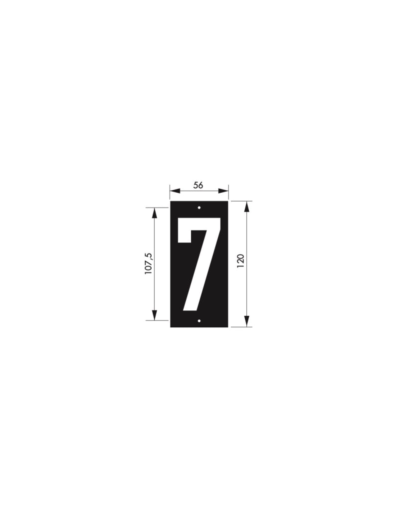 Targa numerica 56 x 130 mm con numero "7", da avvitare – THIRARD