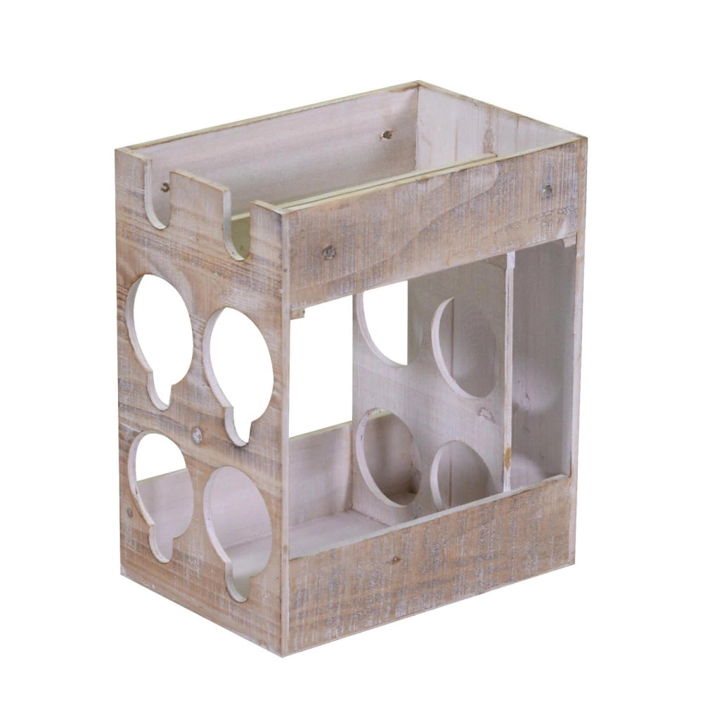 Portabottiglie 6 Posti 30x20xh34 cm in Legno Naturale