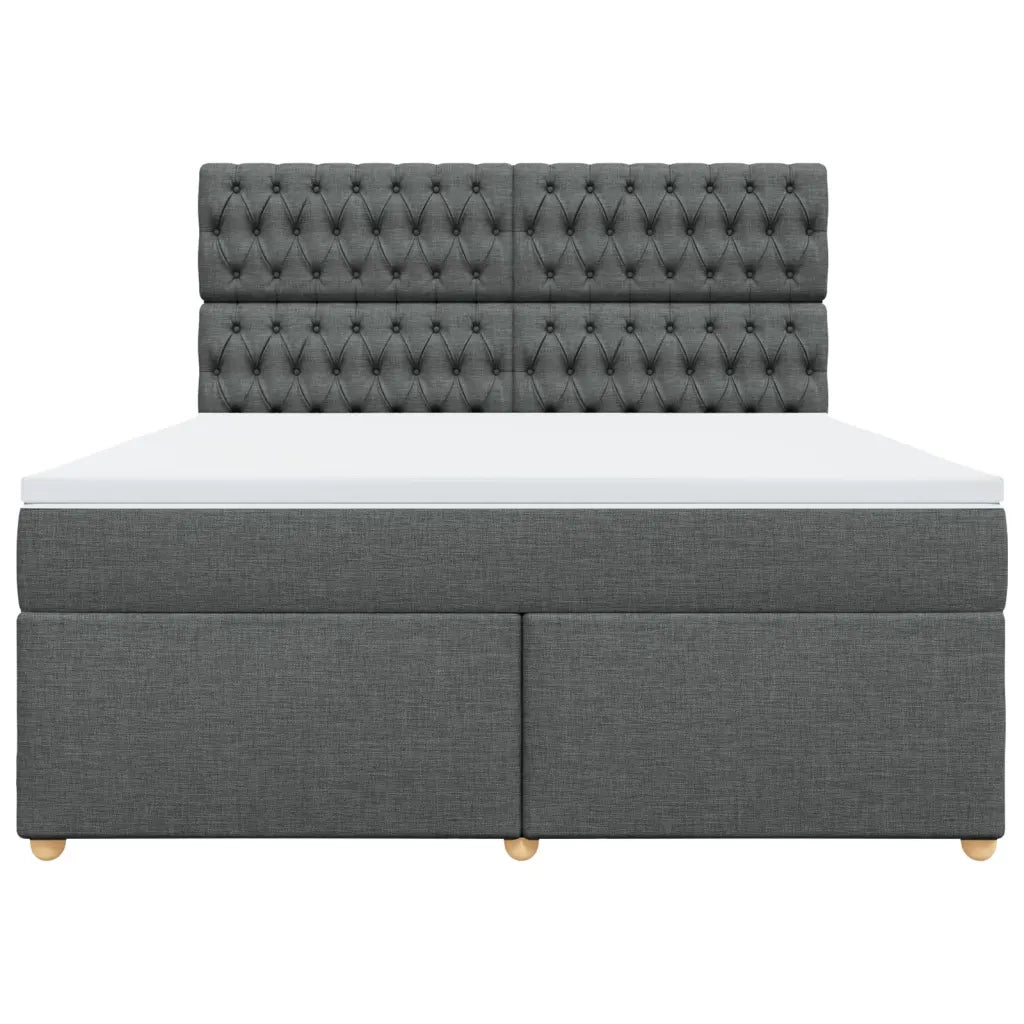 Giroletto a Molle con Materasso Grigio Scuro 180x200 cm Tessuto