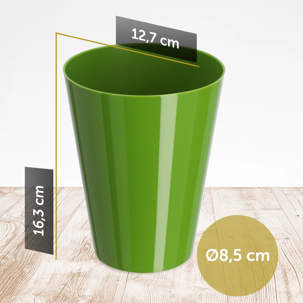 Vaso per orchidee KADAX in plastica, verde, resistente, 13 cm