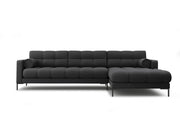 Cosmopolitan Design - Divano angolare destro "Bali" 5 posti in tessuto strutturato grigio scuro 