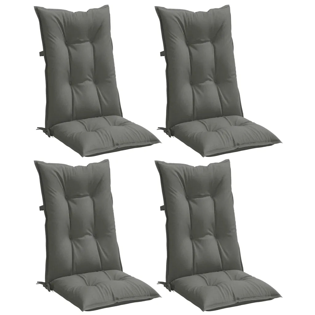 Cuscini Sedia Schiena Alta 4 Grigio MÃ©lange 120x50x7 Tessuto
