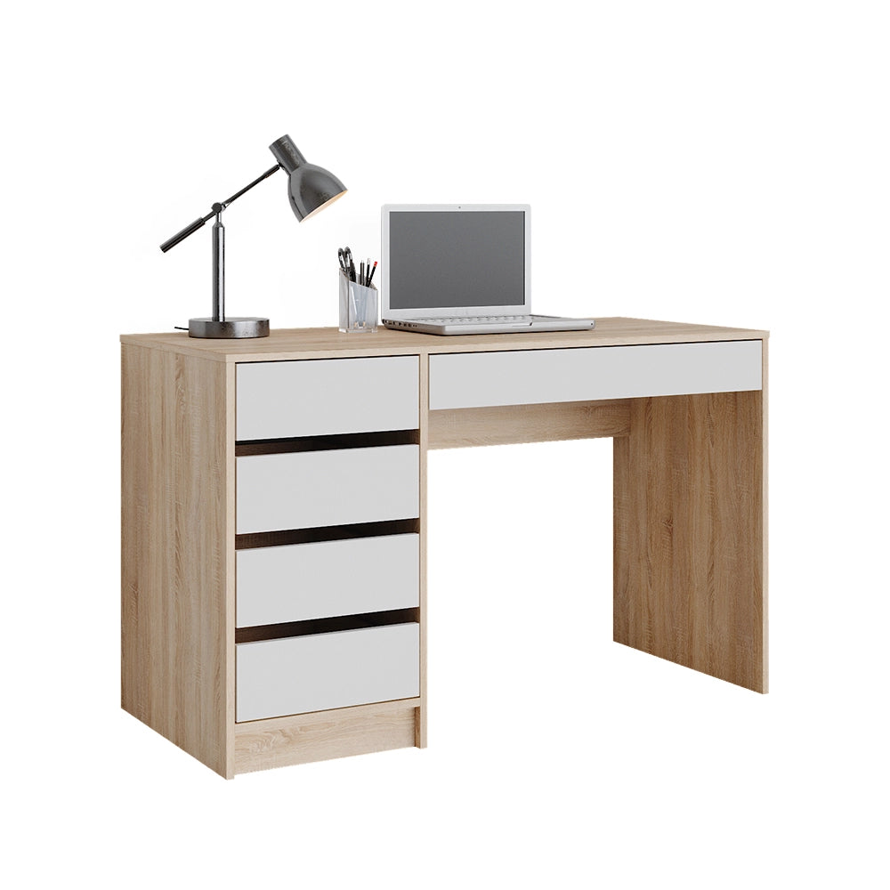 Vicco Scrivania Sonoma/Bianco 55 x 120 cm con cassetti