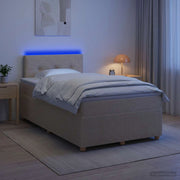 Letto box spring con materasso Crema 120 x 200 cm Tessuto 3452909