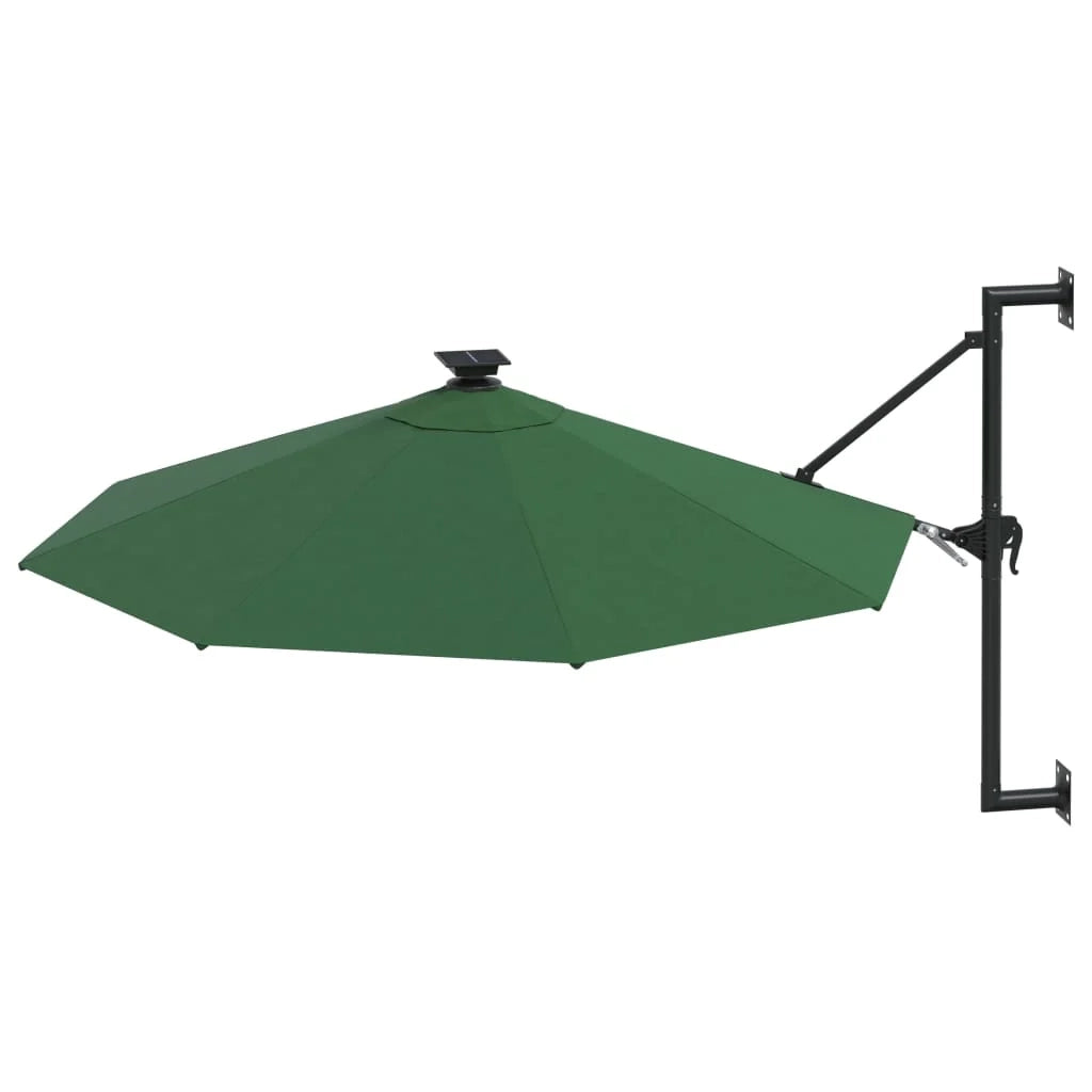 Ombrellone da parete con palo in metallo e LED 300 cm verde 02_0008697
