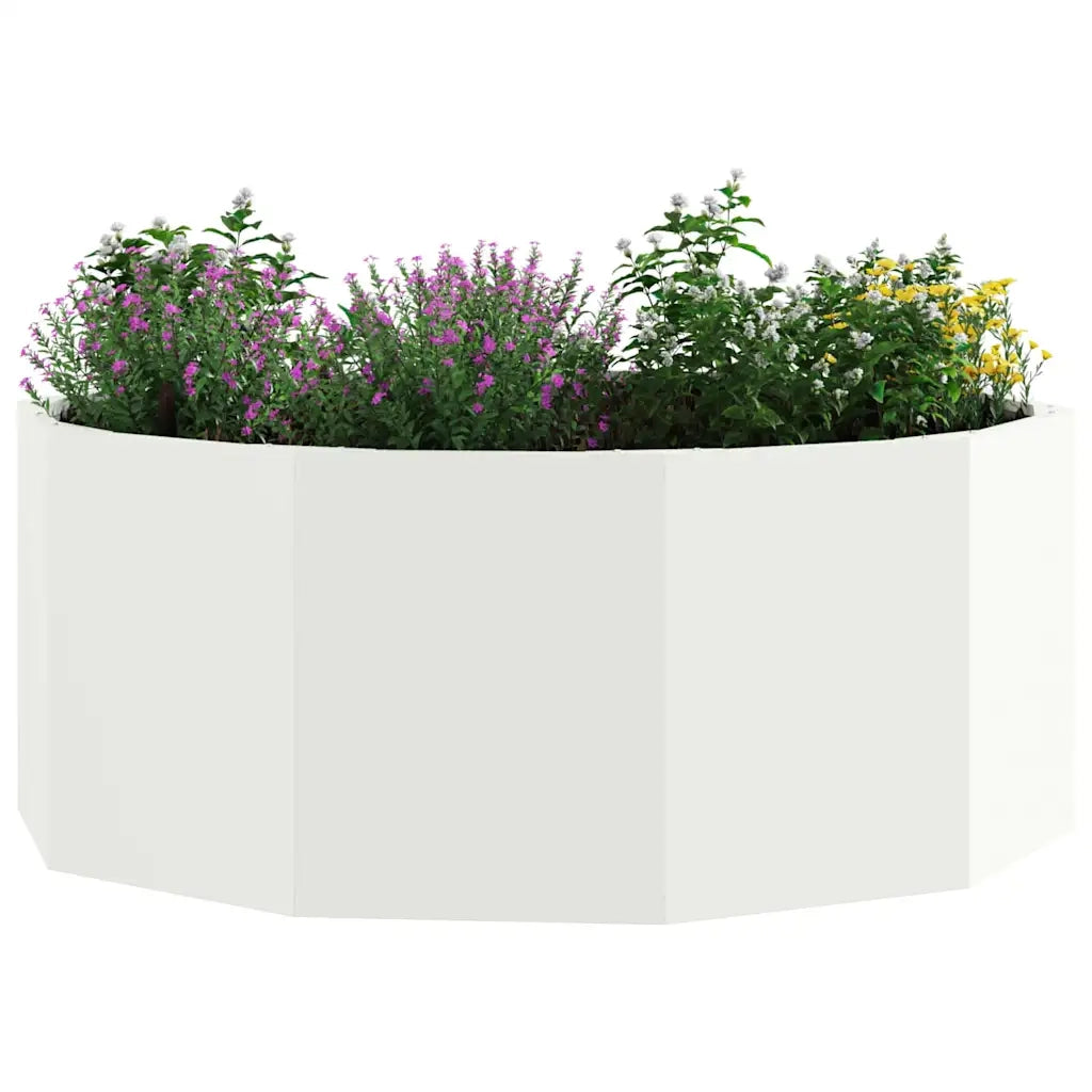 Fioriera | Cassetta per fiori | Vaso Bianco 90 x 90 x 35 cm Acciaio