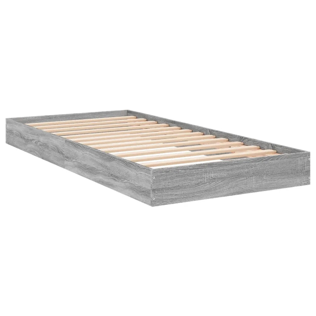 Letto singolo | Letto per adulti | Giroletto Grigio Sonoma 75x190 cm in Legno Multistrato