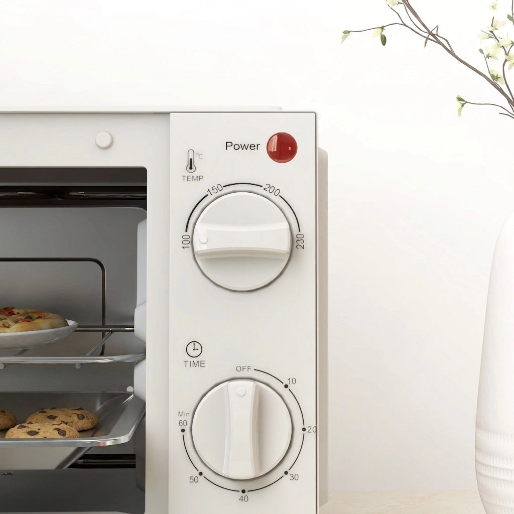 Mini Forno Elettrico 9 L 750 W con Temperatura 100-230°C; Timer 60 min; Teglia e Griglia