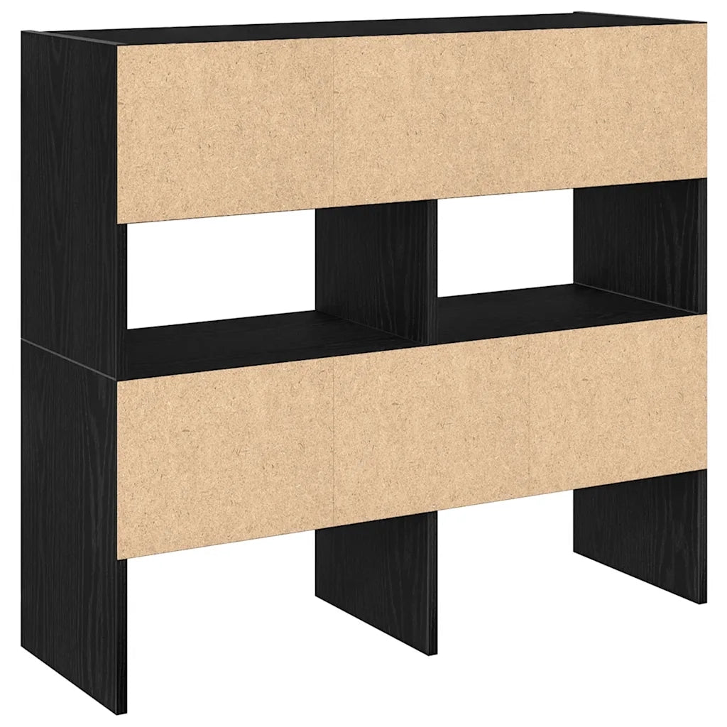Scarpiere 2 pz Impilabili Rovere Nero 89,5x30x40 cm 858842