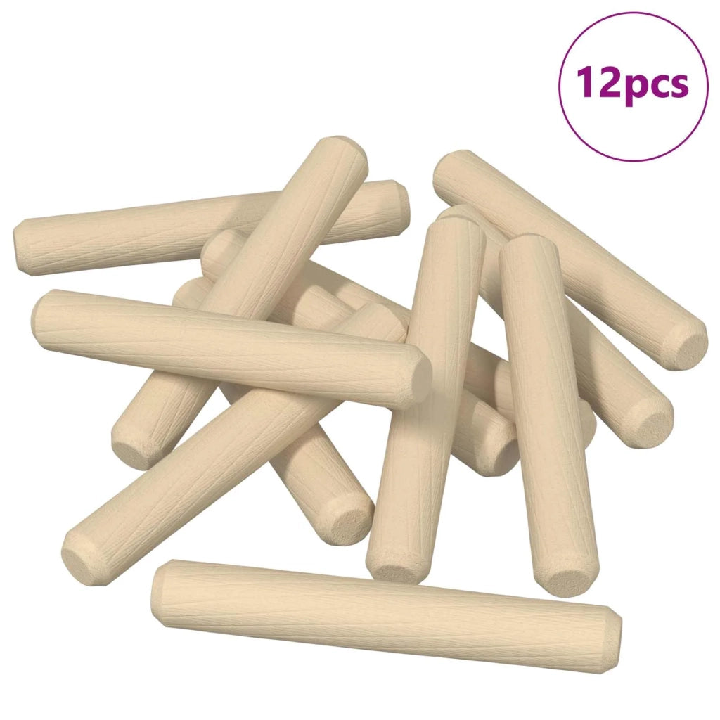 Dowel in legno 12 pcs Marrone Ø 8 x 50 mm Legno massello 864371