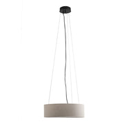 Lampada a Sospensione VIVIEN 48cm con Paralume Cilindrico in Tessuto Avorio e Attacco E27 per Interni - Rossini Group