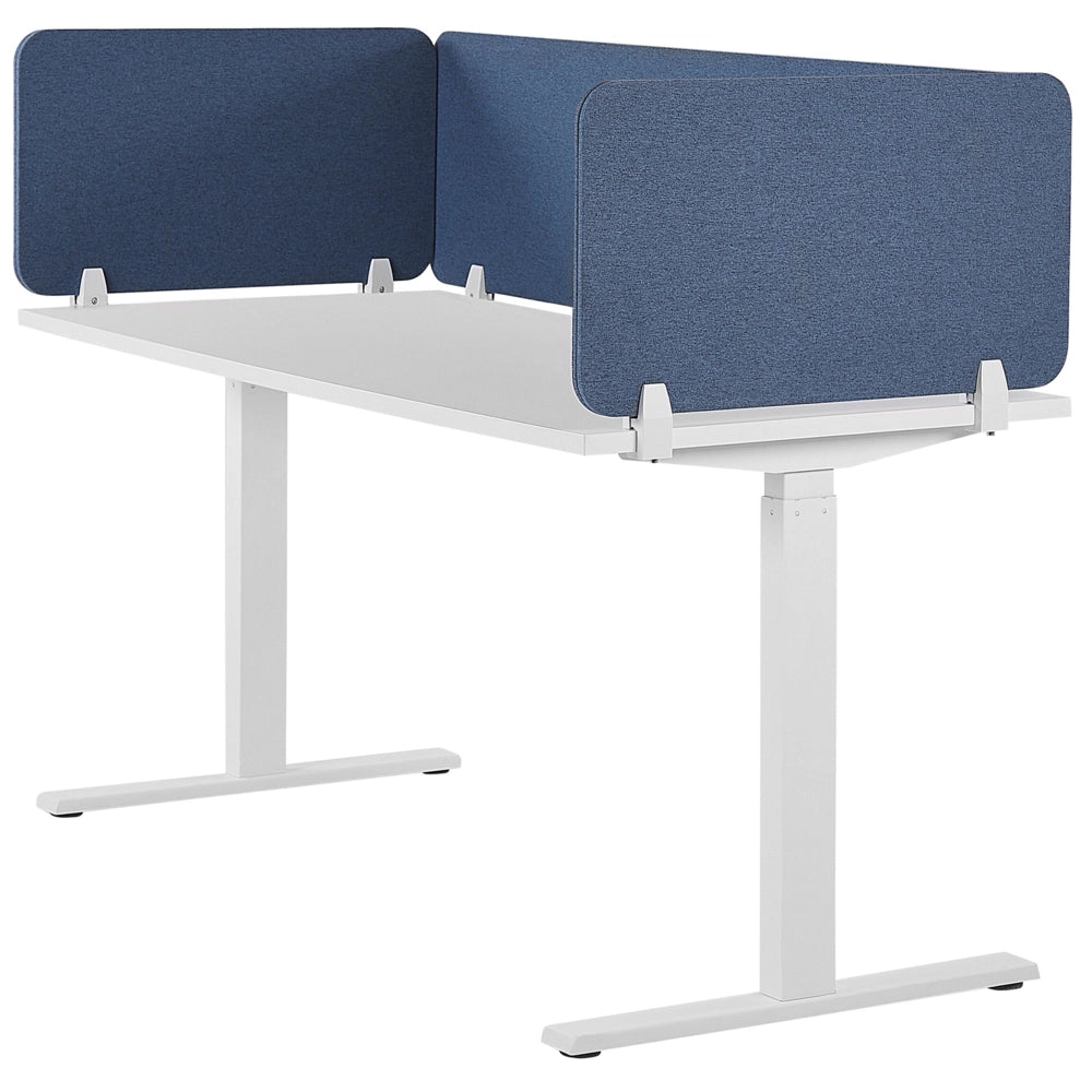 Pannello Divisorio Blu Fonoassorbente 120 x 40 cm in Plastica PET per Scrivania