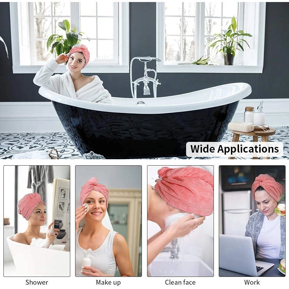Trade Shop - Asciugamano In Microfibra Morbida Ad Asciugatura Rapida Turbante Per Capelli Cuffia -