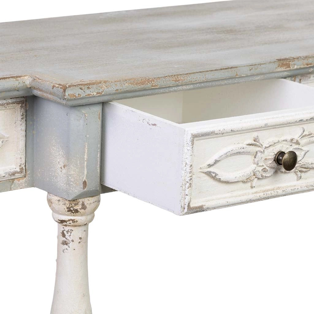 Mobile da ingresso in legno con 4 cassetti 142,5x42x85h cm
