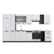 Cucina componibile Fame-Line Bianco rustico/Antracite 355 cm, PL Marmo Vicco