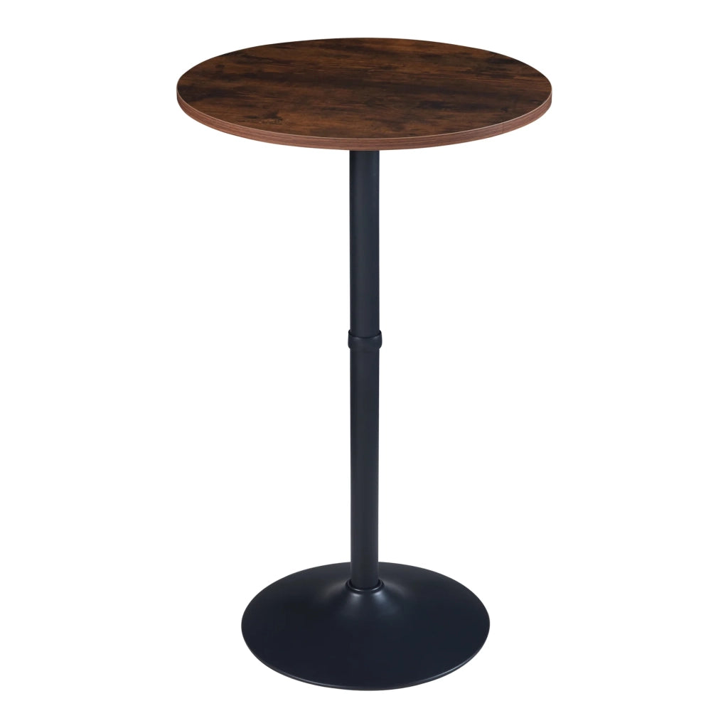 Tavolo alto rotondo Vantaa acciaio e MDF 100 x 60 cm effetto noce nero 03_0011086