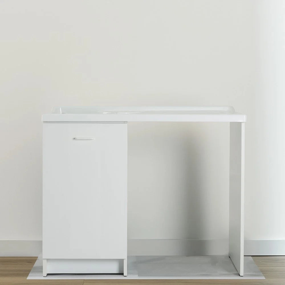 Mobile lavatoio 60x109 cm bianco con vasca in termoplastico e asse in termoplastico | Edilla