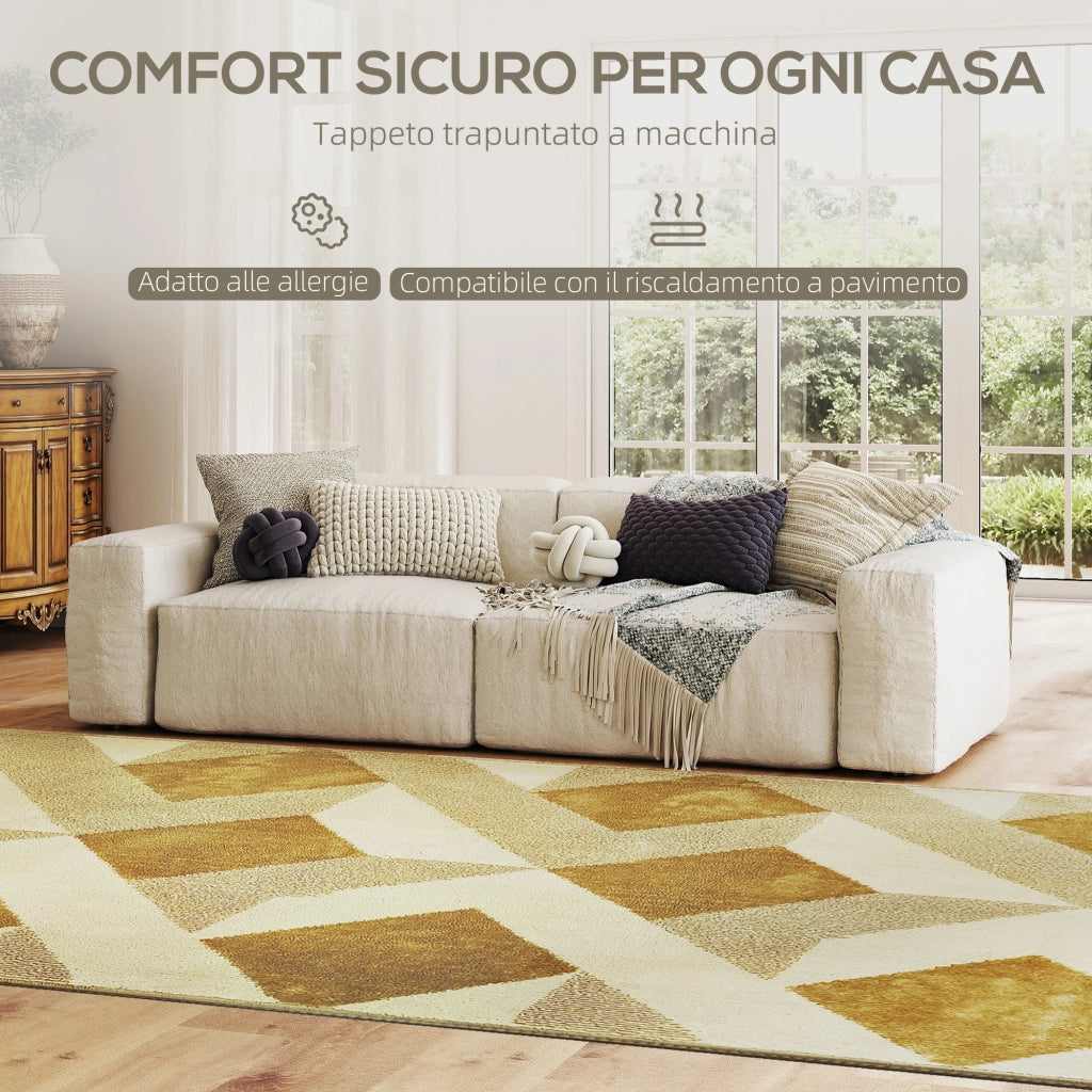 Tappeto Moderno Soggiorno ¨C Xylo ¨C Ipoallergenico Lavabile Effetto 3D 230x160 cm Giallo