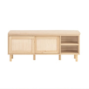 Panca Scarpiera Da Ingresso Con 2 Porte Scorrevoli Naturale 120x35.2x49cm FSR163-N