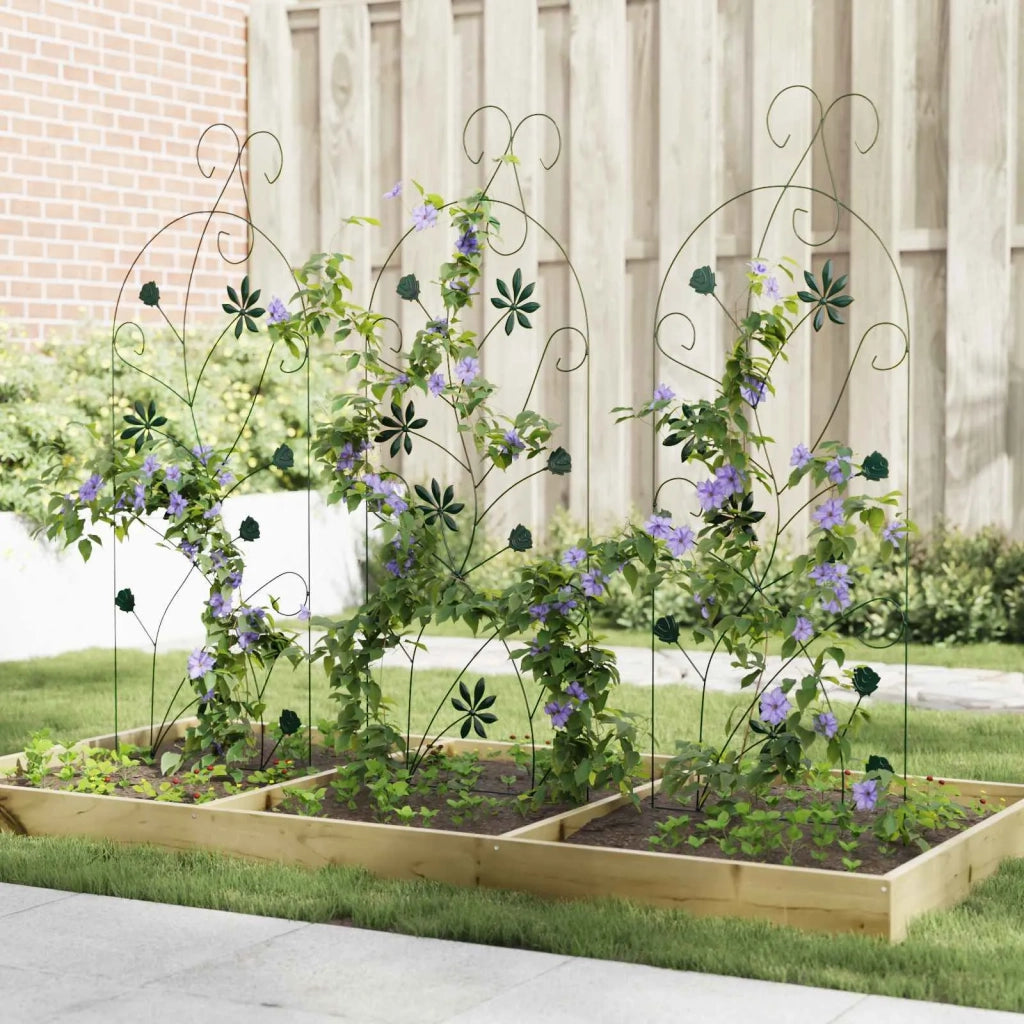 Recinzione per Giardino 3 pcs Verde 112 x 39,5 cm Acciaio 42021361