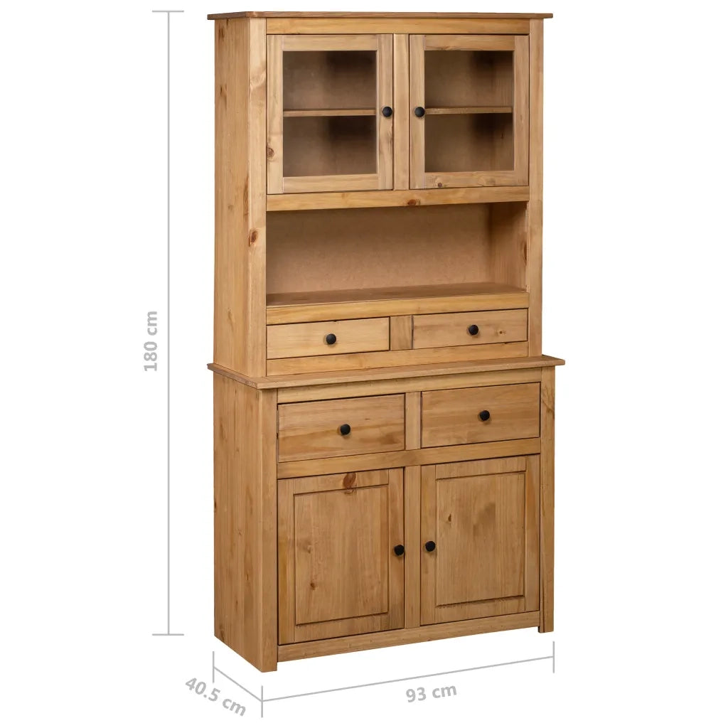 Credenza | Madia | Buffet da pranzo | Armadio da pranzo 93x40,5x180 cm in Legno Massello di Pino Panama Range