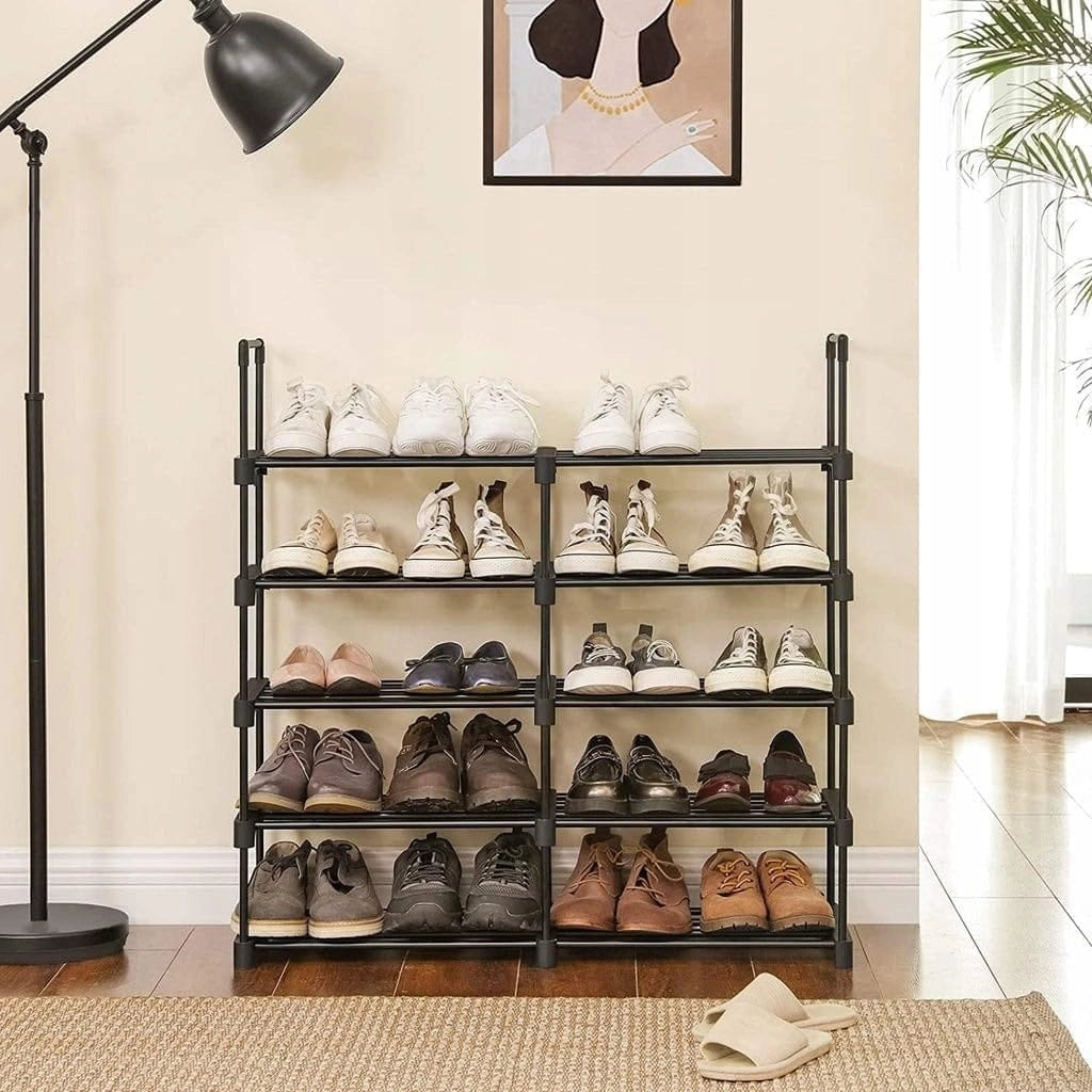 Scarpiera Valora a 10 ripiani, stile loft, colore nero