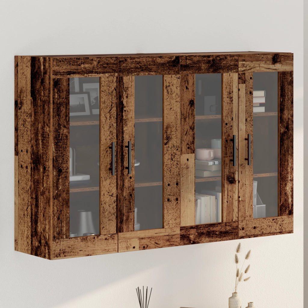 Armadi a Muro 2 pezzi Legno Vecchio 69.5x34x90 cm Legno Ingegnerizzato