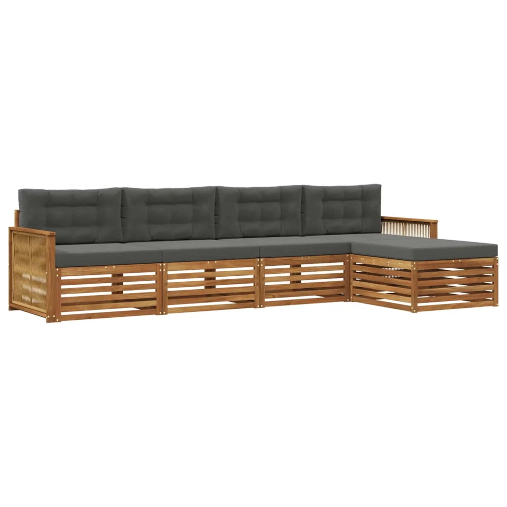 Set di divani da esterno 5 pz Naturale e Antracite 3383240