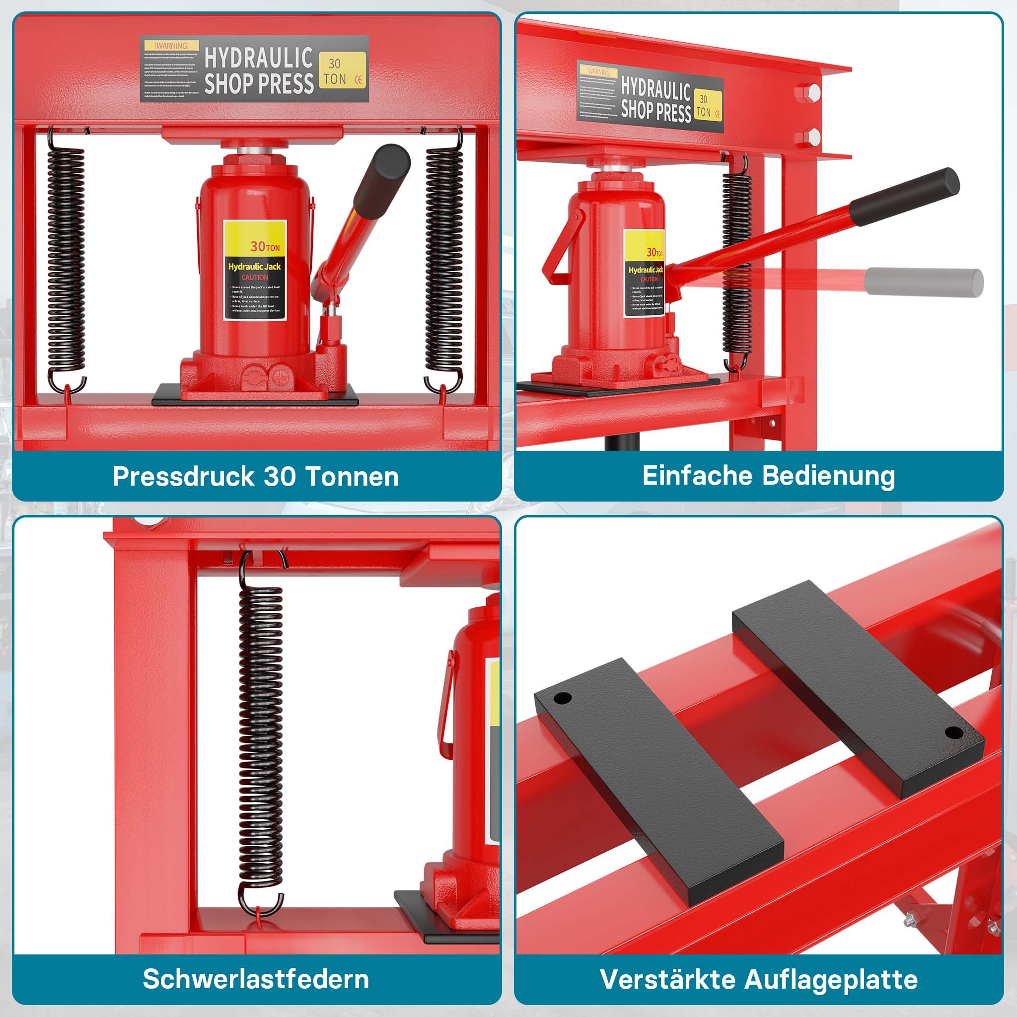 Pressa idraulica da officina 30t Pressa a telaio per cuscinetti