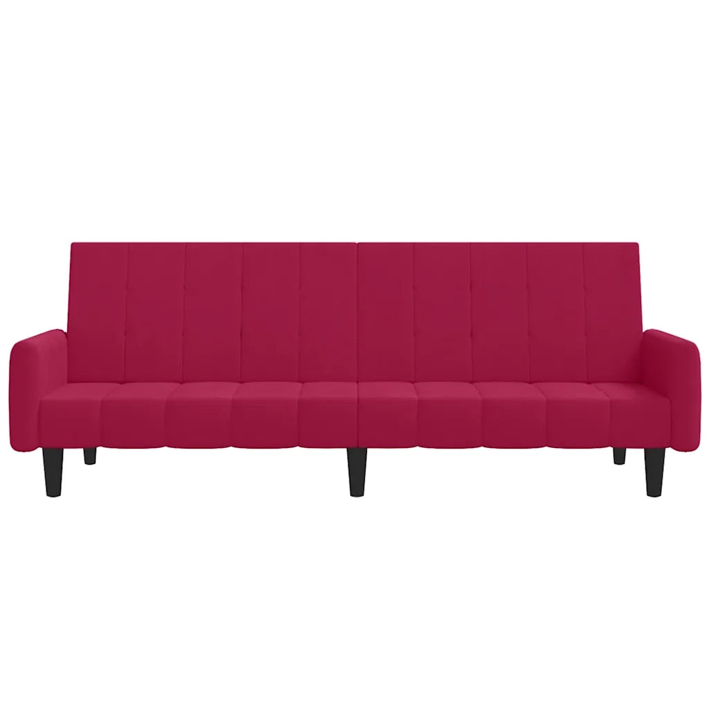 Divano letto | Sof¨¤ letto | Letto singolo a 2 Posti Rosso Vino in Velluto