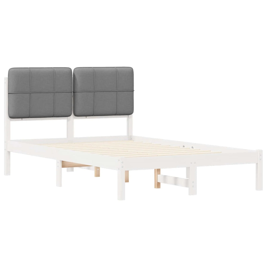 Letto con Testiera Rivestita Grigio chiaro 120 x 190 cm 877998