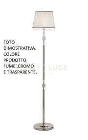 PIANTANA LIVIA CROMO E FUME' E TRASPARENTE 1 LUCE ATTACCO E27 H.150+30CM