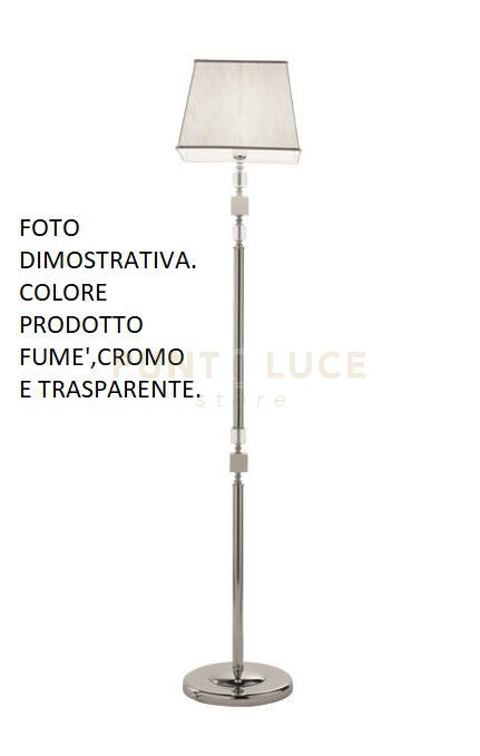 PIANTANA LIVIA CROMO E FUME' E TRASPARENTE 1 LUCE ATTACCO E27 H.150+30CM