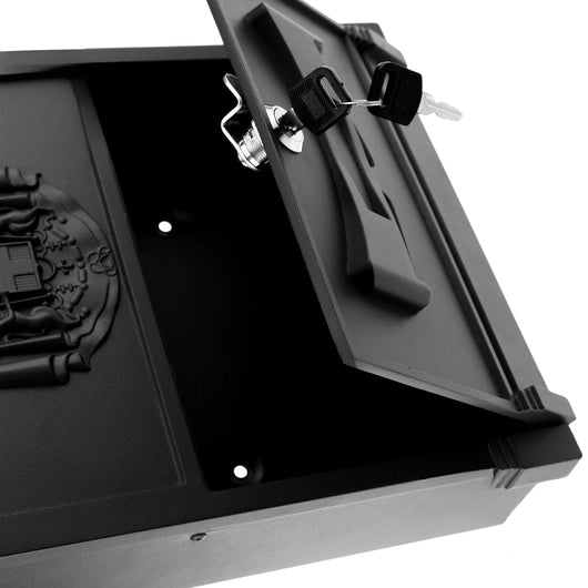 OWIJI Cassetta Postale Esterno Personale Nera Alluminio Dimensioni 41 x 9,5 x 25,5 Cm Stile Tradizionale