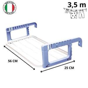 OWIJI Stendino Balcone Regolabile Resina Resistente Dimensioni 27 x 55 x 2 cm Bracci Pieghevoli Regolabili Ringhiera Muratura