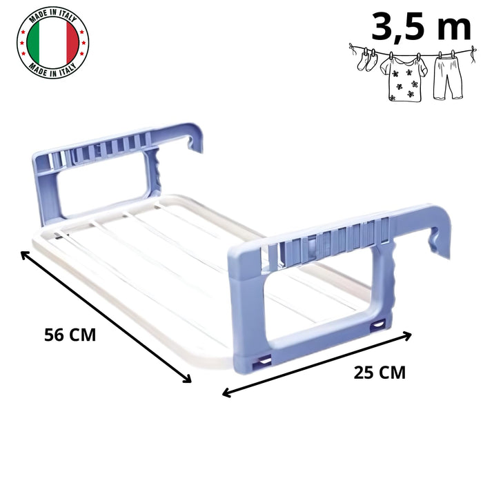 OWIJI Stendino Balcone Regolabile Resina Resistente Dimensioni 27 x 55 x 2 cm Bracci Pieghevoli Regolabili Ringhiera Muratura